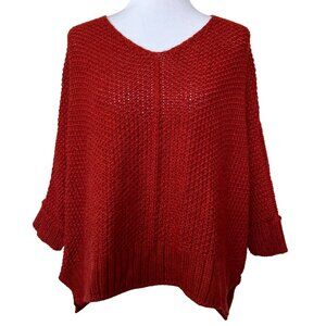 Dee Elle Womens Large Dark Orange Boxy Oversized Sweater